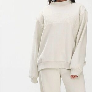 PARKE Monochrome Varsity Mockneck Sweatshirt with Logo